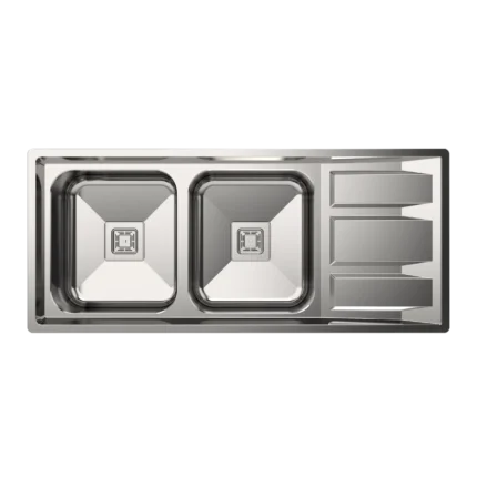 سینک دالمور توکار دو لگنه راست