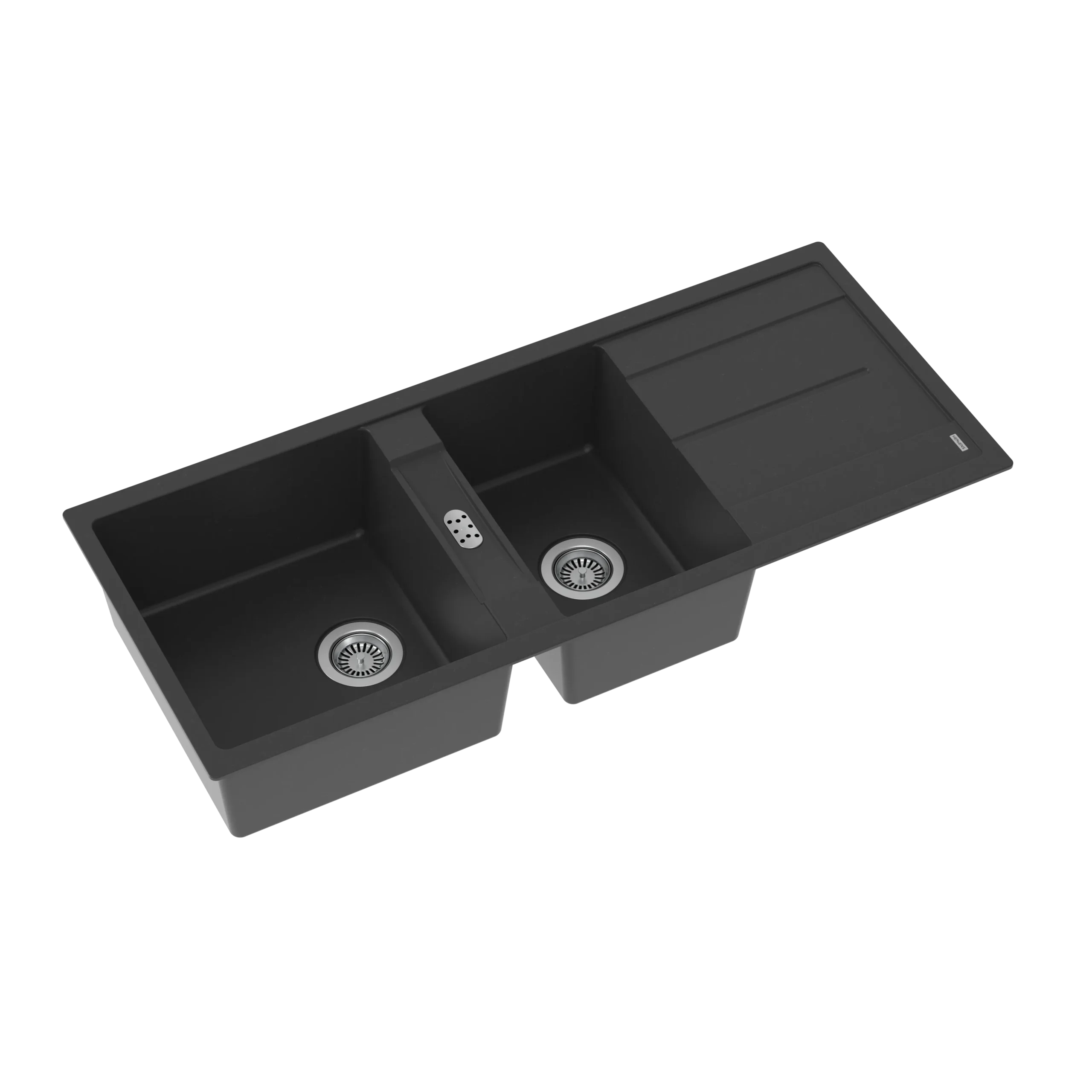 سینک گرانیتی دو لگنه متفاوت با سینی مشکی A7