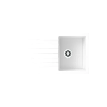 سینک گرانیتی تک لگن با سینی سفید رگه طلایی D1