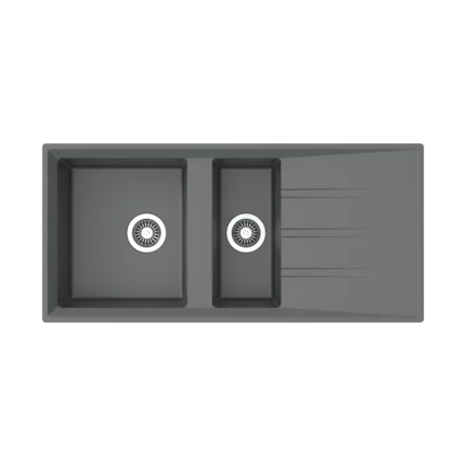 سینک گرانیتی 1.5 لگن با سینی طوسی شنی E1